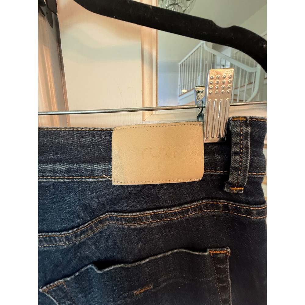 Ruti Women Dark Wash Slim Fit Tapered Denim Jeans Size 1 Blue Designer Pants - Picture 4 of 4